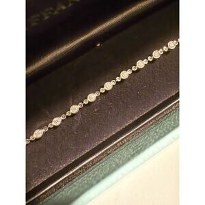 TIFFANY & CO. DIAMOND & PLATINUM Round Full Cut TENNIS BRACELET BOX Pristine